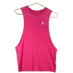 Spiritual Gangster Pink Muscle Tank Top Palm Graphic Women’s XS